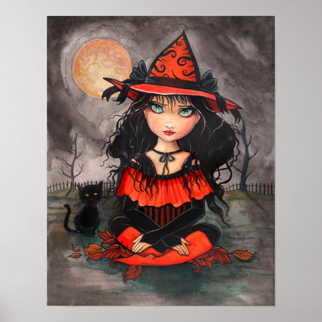 Halloween Gothic Big Eye Art Poster Print (Front)