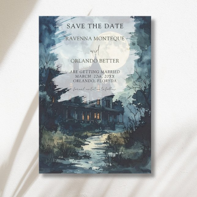 Halloween Gothic Castle Moon Wedding Save The Date (Creator Uploaded)