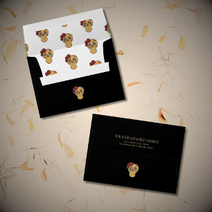 Halloween Gothic Day of the Dead Return Address Envelope