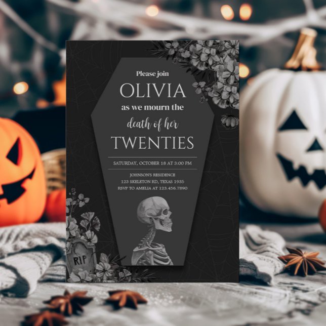 Halloween Gothic Death of her Twenties Birthday Invitation (Death of my Twenties Birthday Party Invitation )