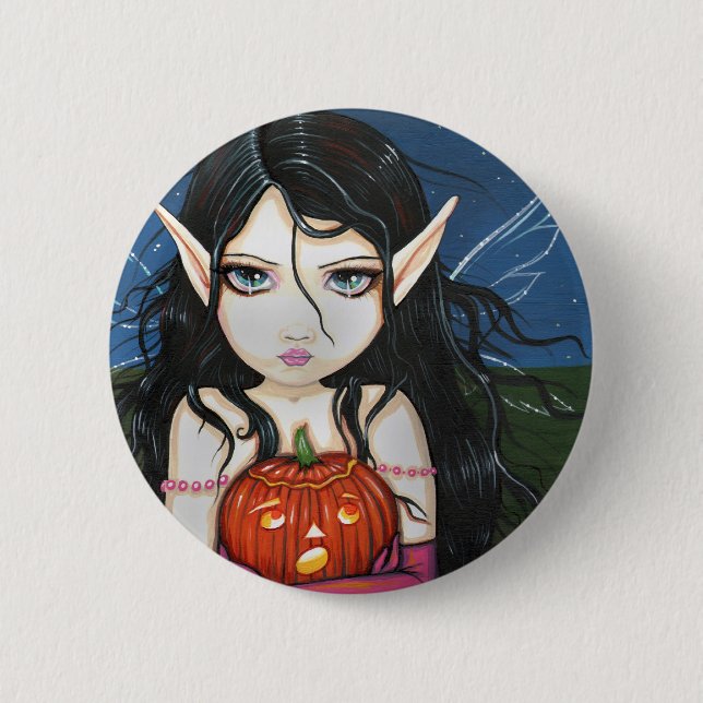 Halloween Gothic Fairy Pin Button (Front)