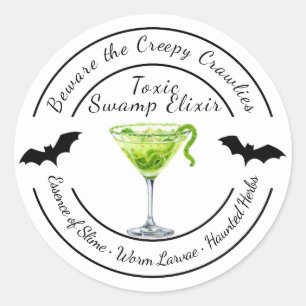 Halloween Gothic Haunted Slime Drink Spooky Gr Classic Round Sticker