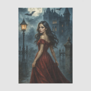 Halloween Gothic Lady Decoupage Tissue Paper