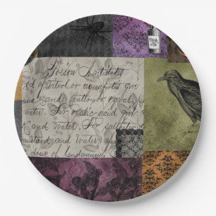 Halloween Gothic Mediaeval Spooky Apothecary Art Paper Plate