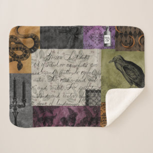 Halloween Gothic Mediaeval Spooky Apothecary Art Sherpa Blanket