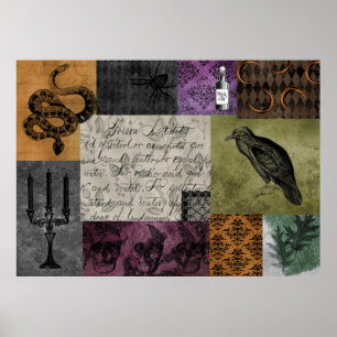 Halloween Gothic Medieval Spooky Apothecary Art Poster