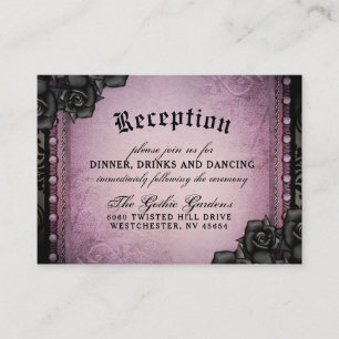 Halloween Gothic Purple Black 3.5 x 2.5 Reception Enclosure Card