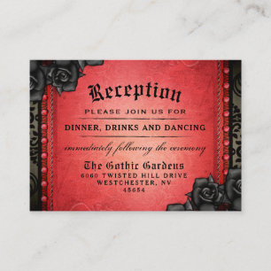 Halloween Gothic Red Black 3.5 x 2.5 Reception Enclosure Card