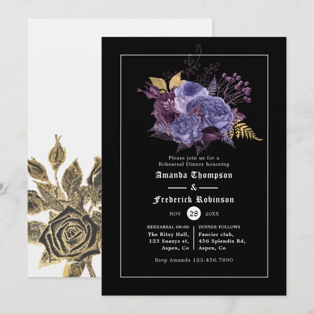 Halloween Gothic Rehearsal Dinner Invitation (Front/Back)