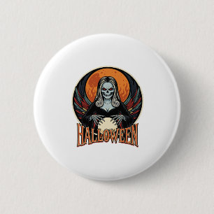Halloween Gothic Skeleton Fortune Teller Vector Ar 6 Cm Round Badge