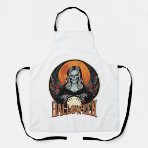 Halloween Gothic Skeleton Fortune Teller Vector Ar Apron