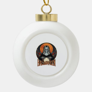 Halloween Gothic Skeleton Fortune Teller Vector Ar Ceramic Ball Christmas Ornament