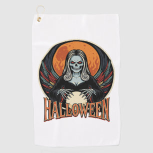 Halloween Gothic Skeleton Fortune Teller Vector Ar Golf Towel