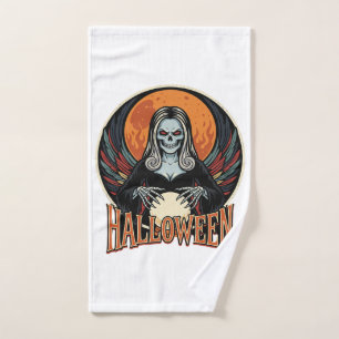 Halloween Gothic Skeleton Fortune Teller Vector Ar Hand Towel