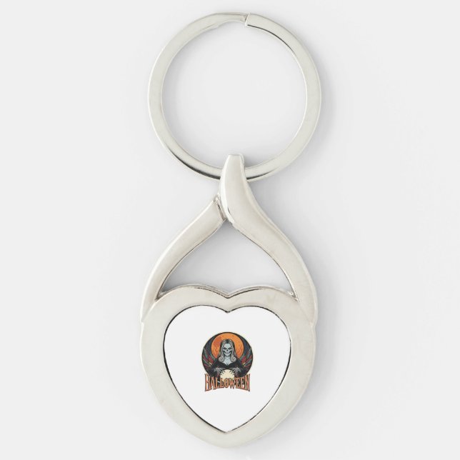 Halloween Gothic Skeleton Fortune Teller Vector Ar Key Ring (Front)