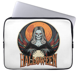 Halloween Gothic Skeleton Fortune Teller Vector Ar Laptop Sleeve