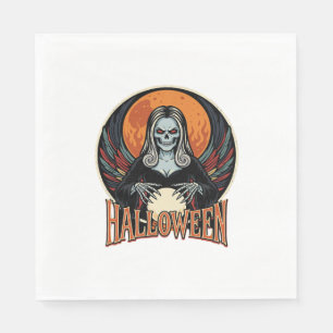Halloween Gothic Skeleton Fortune Teller Vector Ar Napkin