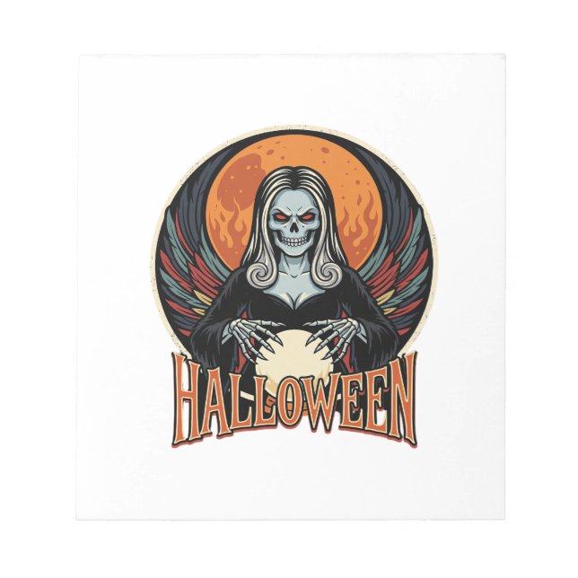 Halloween Gothic Skeleton Fortune Teller Vector Ar Notepad (Front)