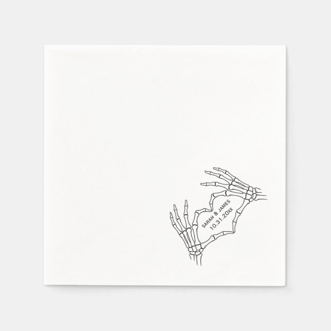 Halloween Gothic Skeleton Hands Wedding Napkins (Front)
