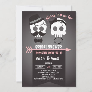 Halloween Gothic Skull Custom Bridal Shower Invitation
