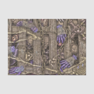 Halloween Gothic Skulls Purple Sepia Body Parts Tissue Paper