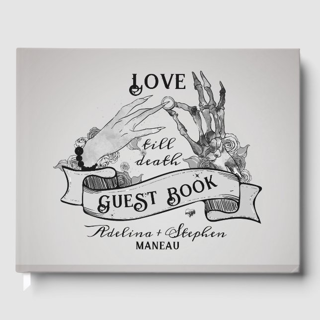 Halloween Gothic Til Death Do Us Party Wedding Guest Book (Front)