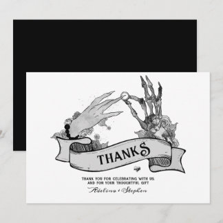 Halloween Gothic Til Death Do Us Party Wedding Thank You Card