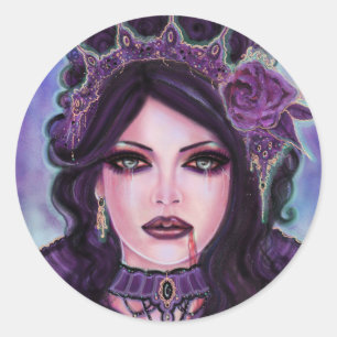 Halloween Gothic Victorian vampire by Renee Lavoie Classic Round Sticker
