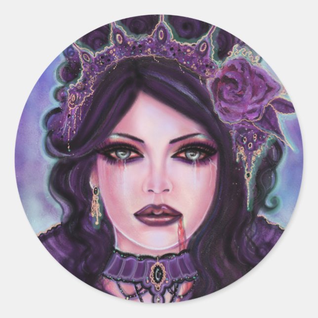 Halloween Gothic Victorian vampire by Renee Lavoie Classic Round Sticker (Front)