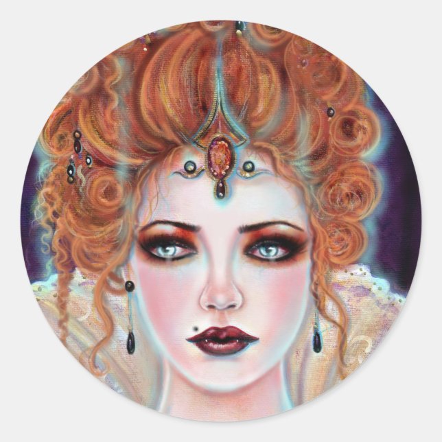 Halloween Gothic Victorian vampire by Renee Lavoie Classic Round Sticker (Front)