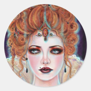 Halloween Gothic Victorian vampire by Renee Lavoie Classic Round Sticker