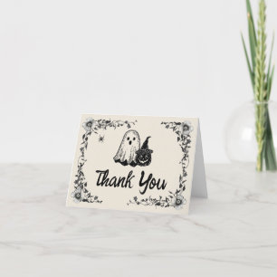 Halloween Gothic Vintage Baby Shower Thank You Card