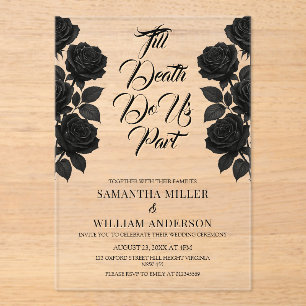 Halloween Gothic Wedding Acrylic Invitations