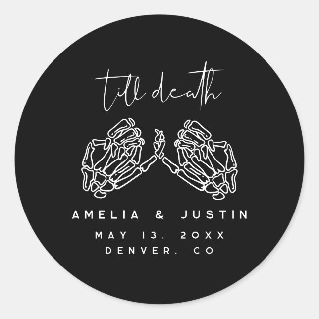 Halloween Gothic Wedding Favour Stickers (Front)