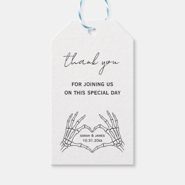 Halloween Gothic Wedding Favour Tags (Front)