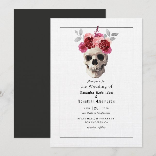 Halloween Gothic Wedding Invitation (Front/Back)