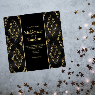 Halloween Gothic Wedding Invitation with Spiders