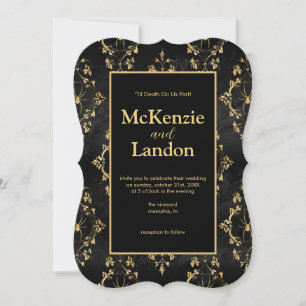 Halloween Gothic Wedding Invitation with Spiders