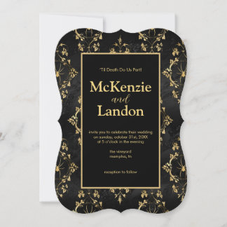 Halloween Gothic Wedding Invitation with Spiders