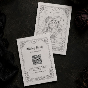 Halloween Gothic Wedding RSVP QR Code Enclosure Card