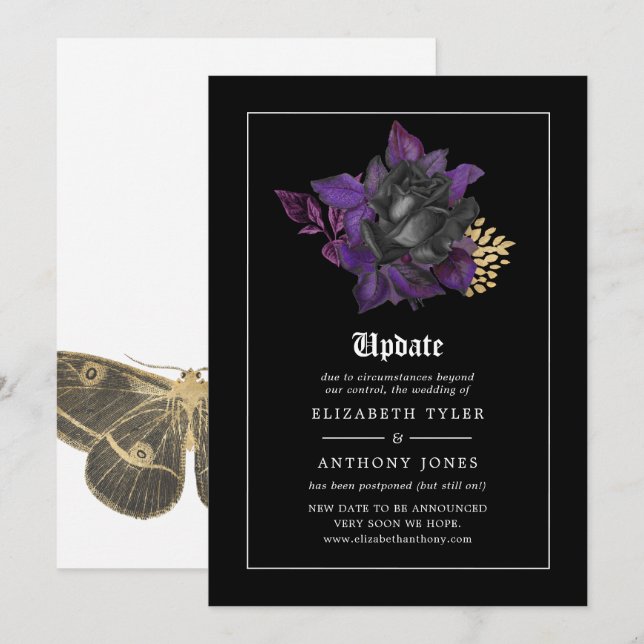 Halloween Gothic Wedding Update Invitation (Front/Back)