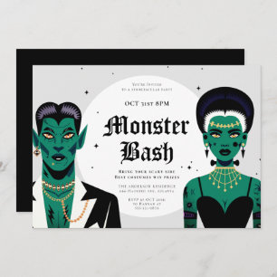 Halloween Goths Frankenstein Monster Bash Invitation