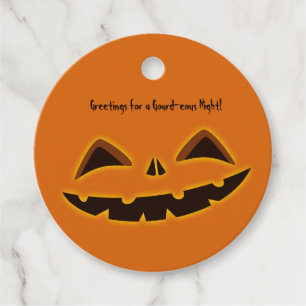 Halloween Gourd-eous Night  Favour Tags