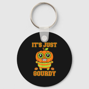 Halloween gourdy pumpkin design cute jack o'lanern key ring