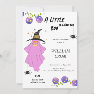 Halloween Gradient Ghost Skull Garland Baby Shower Invitation