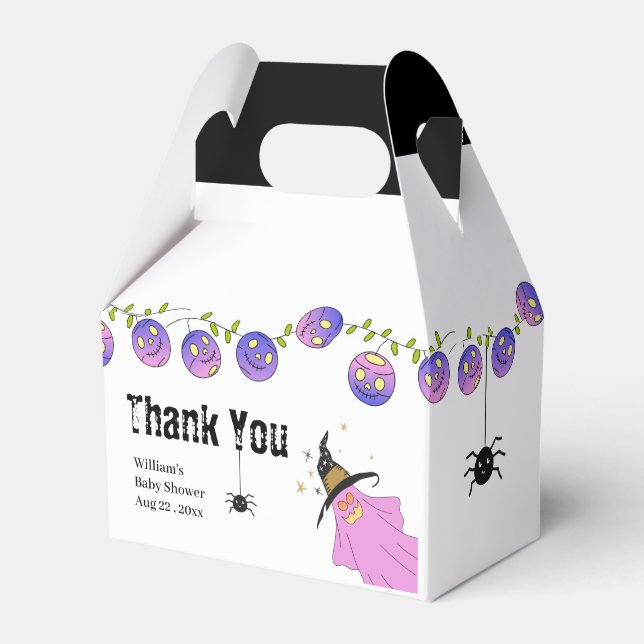 Halloween Gradient Ghost Skull Garland Favour Box (Front Side)