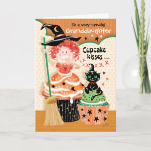 Halloween Granddaughter, Cupcake Marcy Pam, Witch Card