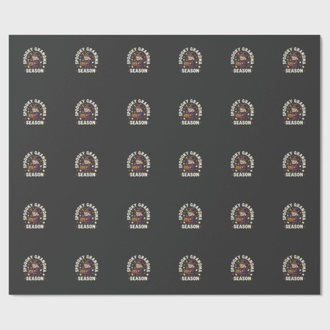 Halloween Grandma Magic Wrapping Paper (Flat)