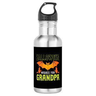 Halloween Grandpa Bat Witch Wishes 532 Ml Water Bottle