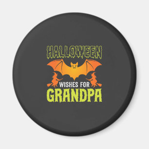 Halloween Grandpa Bat Witch Wishes Magnet